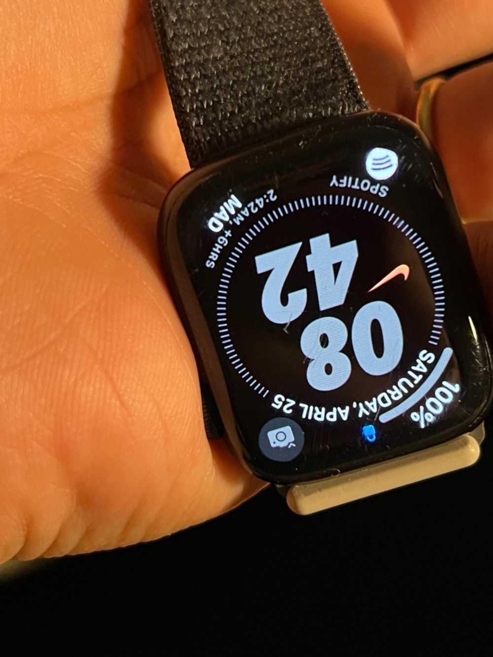 Apple Watch Nike Series in Black with Black Nylon Sport Loop